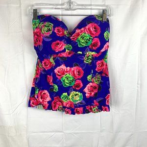 Betsey Johnson STRAPLESS Swim Suit Top Size L